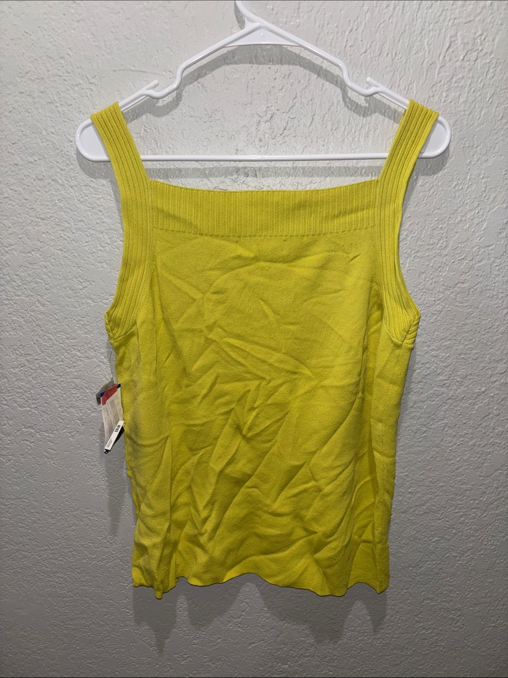 Jones New York Yellow Ribbed Square-Neck Tank - Picture 2 of 5